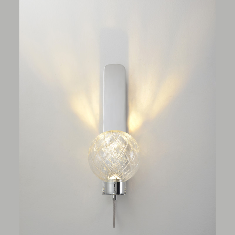 Бра 35 см, 5W, 3000K, Crystal Lux BELLA AP1 CHROME, хром