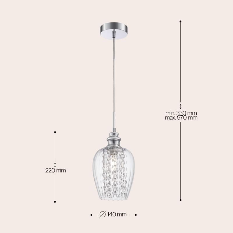 Подвес хрустальный диаметр 14 см Maytoni Fusion MOD044-PL-01-N прозрачный