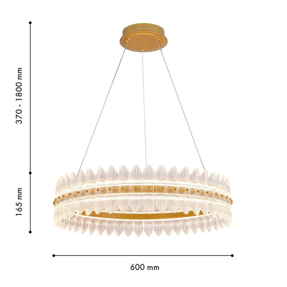 Люстра *68,5*70-120 см, *LED*65W, 3000K, Favourite Mirabella 4754-7P, латунь