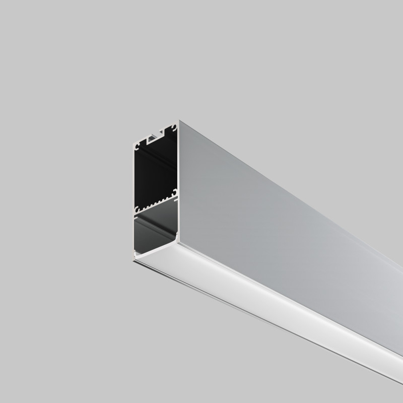 Алюминиевый профиль  Накладной 2000*35,6*66,8 мм для светодиодной ленты Maytoni Led strip Серебро ALM-3566-S-2M