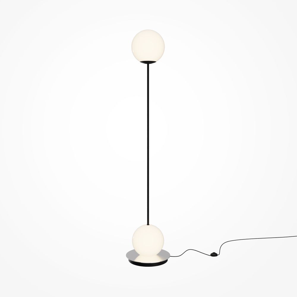Торшер 28*28*-140 см, *LED*20W, 3000K, Maytoni Twins MOD427FL-L20B3K, Черный и Хром