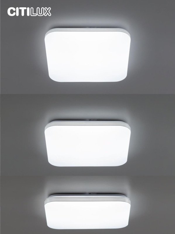 Светильник 38 см, 48W, 3000-5500К, 4100Lm, 16 м2 Citilux Симпла CL714K480G с пультом и RGB подсветкой 
