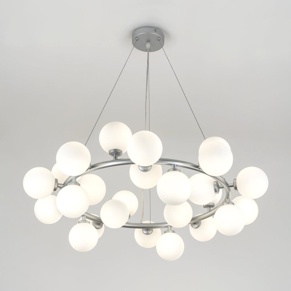 Подвесной светильник 80*30/120 см, 25xG9 MODESTYLE MS.6033.25 SL серебро