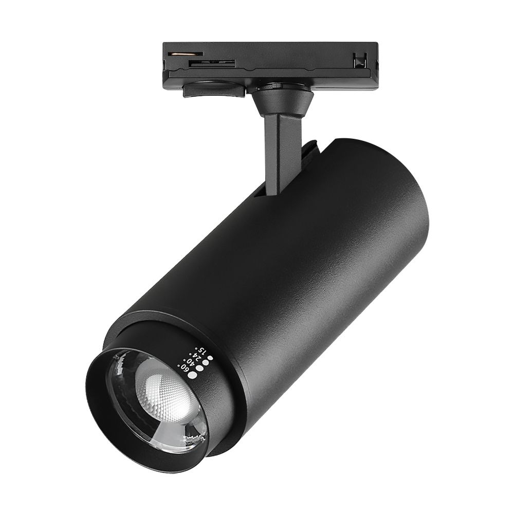 Светильник светодиодный трековый профессиональный с выбором мощности, цветовой температуры и угла освещения д/трековых систем BARRA Fuoco P+CCT Lightstar 218017