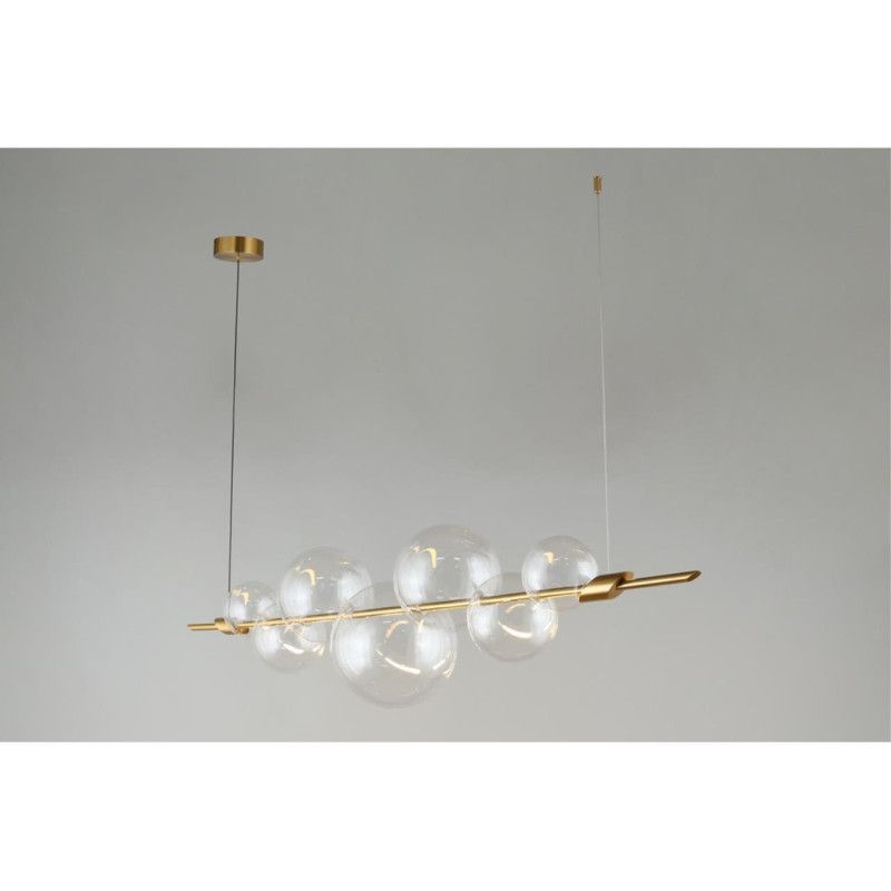 Подвесная люстра 153*25*60-200 см, 1*LED, 12W, 3000K, Aployt NOEL APL.651.03.12, латунный