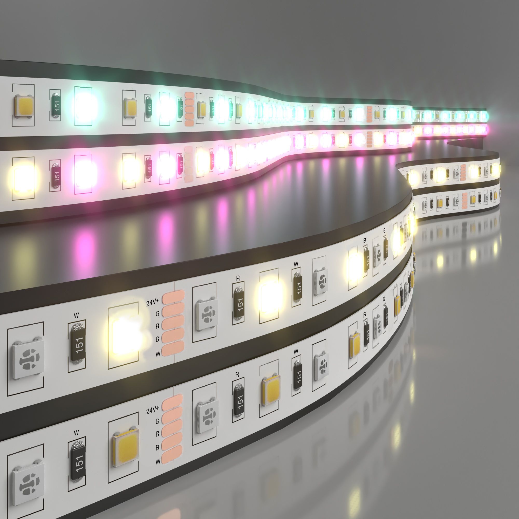 Светодиодная лента Лента светодиодная 24V 14,4W 60Led 5050+5050 IP20 MIX RGB/теплый белый, 5м Elektrostandard