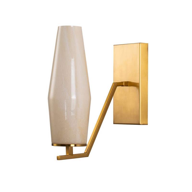 Бра Favourite Figuris 2872-1W, D260*W100*H315, латунь, выдувной плафон дуплекс из стекла кремового цвета выполнен по Муранской технологии