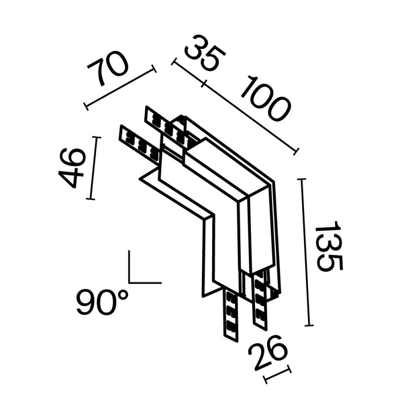 Коннектор угловой Exility встраиваемый под ГКЛ 12,5мм, белый 10*10*4,6 см, LED*W TRA034CL-42.12W Maytoni, Белый