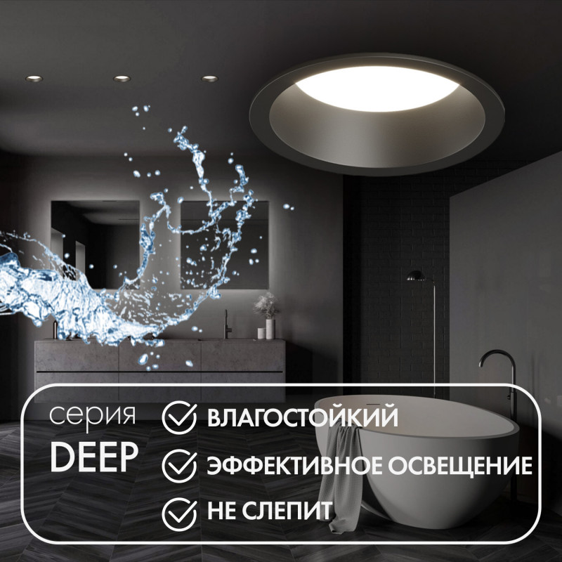 Влагозащищенный светильник Denkirs DK3103-BK черный