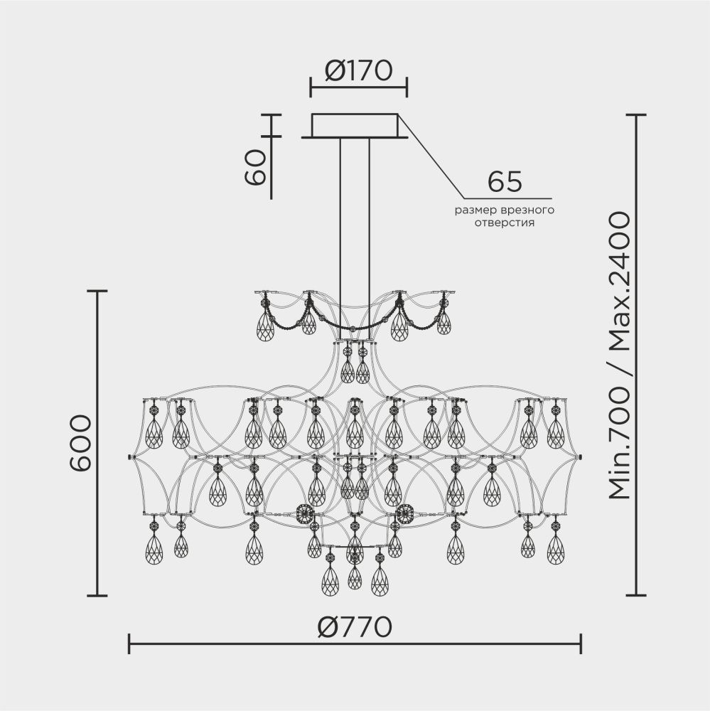 Подвесная люстра MODELUX premium ML.7815.750P CH