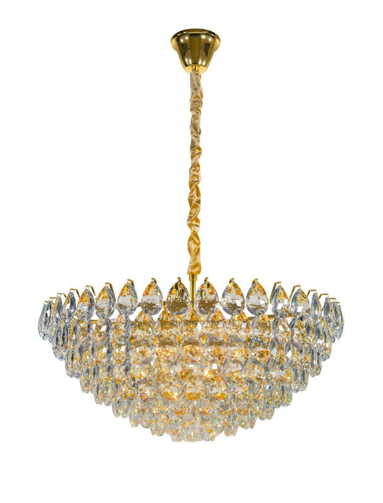 Люстра Ø800 x H350 (1000), мм, 20*40W (800W), PLATING BRASS (ЛАТУННОЕ ПОКРЫТИЕ) NewRgy 2973E/20A GOLD+CLEAR (1) Люстра