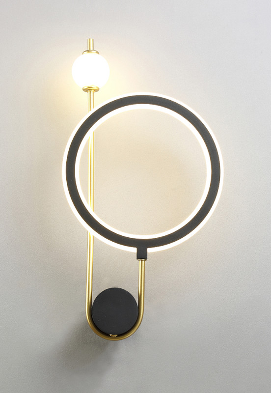 Бра 48 см, 25W, 3000-6000K, Crystal Lux CORIDA AP25W LED BLACK/GOLD, черный-золото
