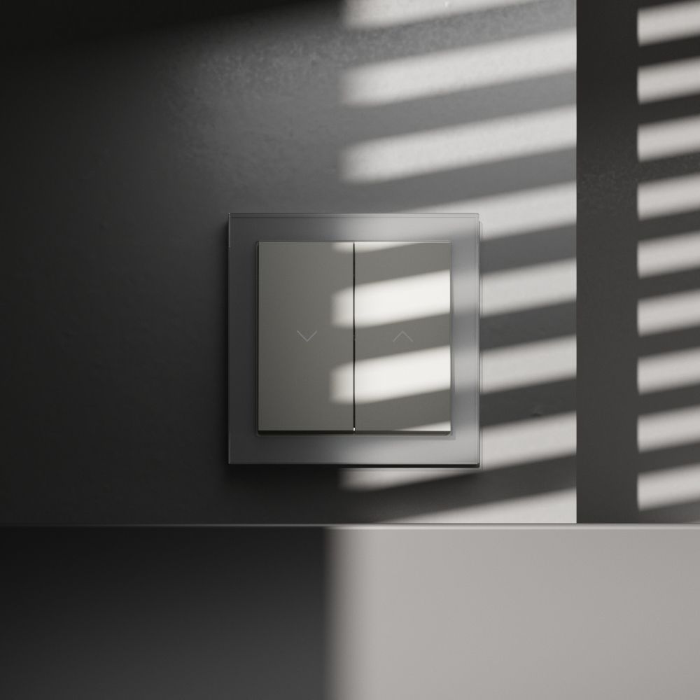 Выключатель встраиваемый для жалюзи 10А, сталь Voltum S70 VLS020705, Пластик Soft touch