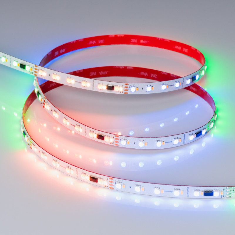 Лента SPI-BA120-12mm 24V RGBW-Warm-PX6-BPT (16 W/m, IP20, 5060/2835, 5m) (Arlight, бегущий огонь) 040620. Цена указана за 5 метров. Продается кратно 5 метрам.