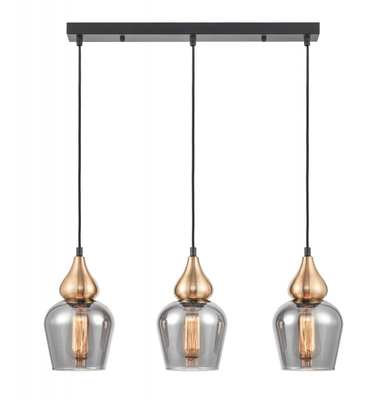 Подвесной светильник 15*64*146 см, 3*E27 черный, латунь Vele Luce Simone VL5564P23