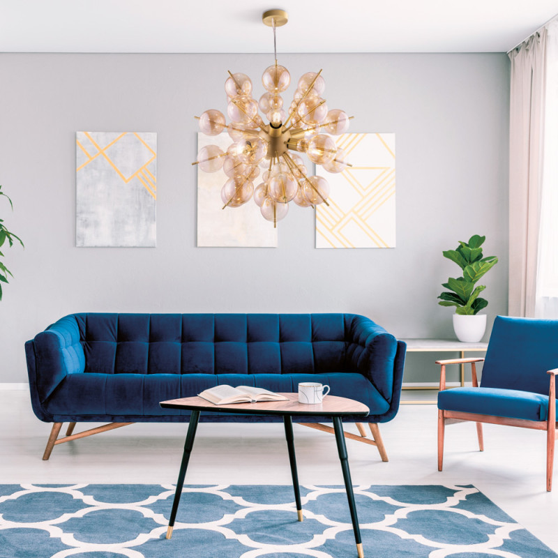 Подвесная люстра Maytoni Bolla MOD133PL-06BS, диаметр 57 см, латунь