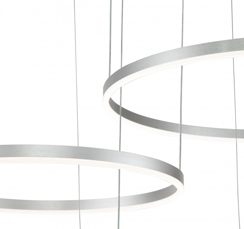 Подвесной светильник 1500*800*140/1240 мм, 3*LED 129W 3000-5700K серебро Indigo Galass V000014L, 14001/3P Silver
