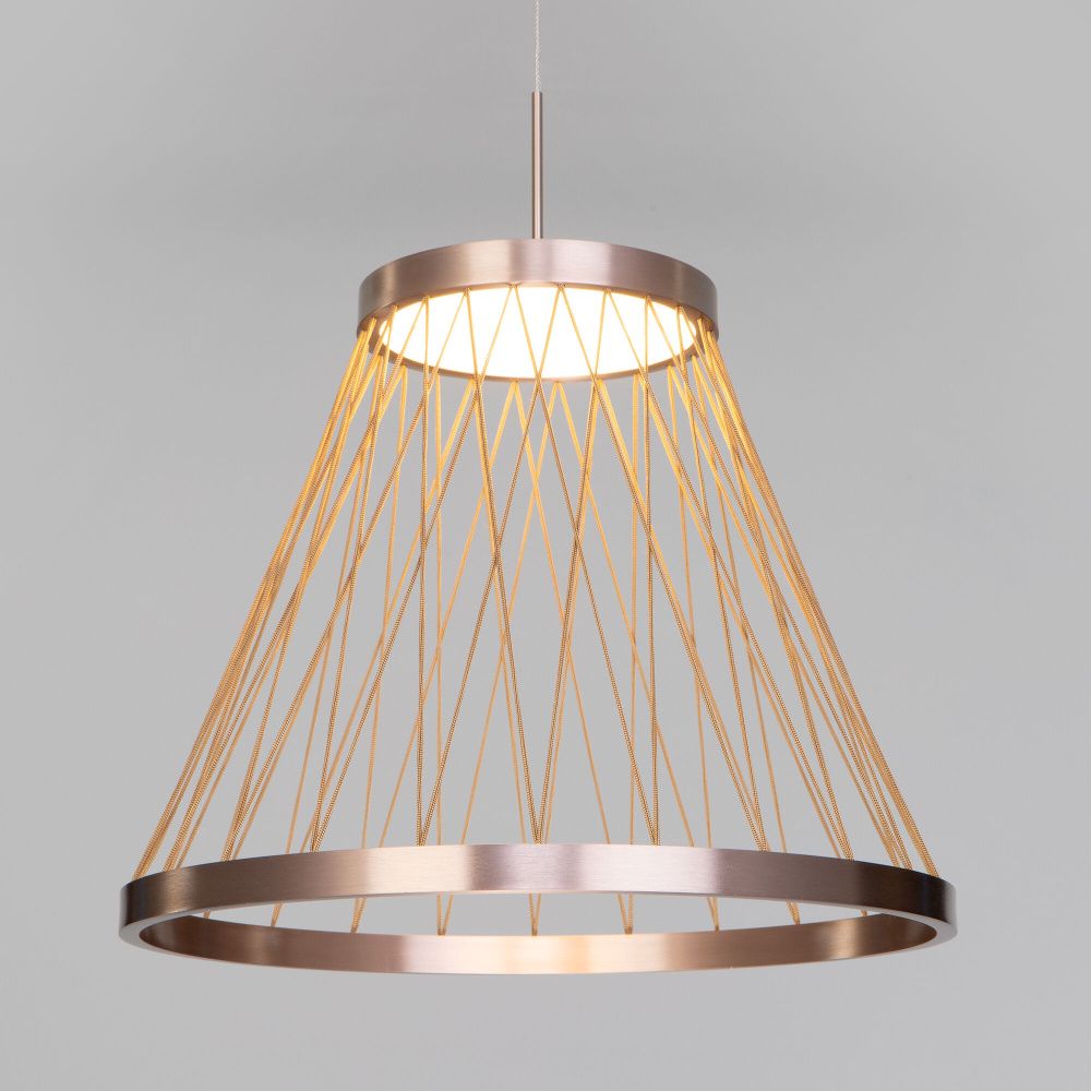 Подвесной светильник 40*40*50-165 см, LED*18W, 3000K, Eurosvet Cesta 40016/1 LED, коричневый, a069283