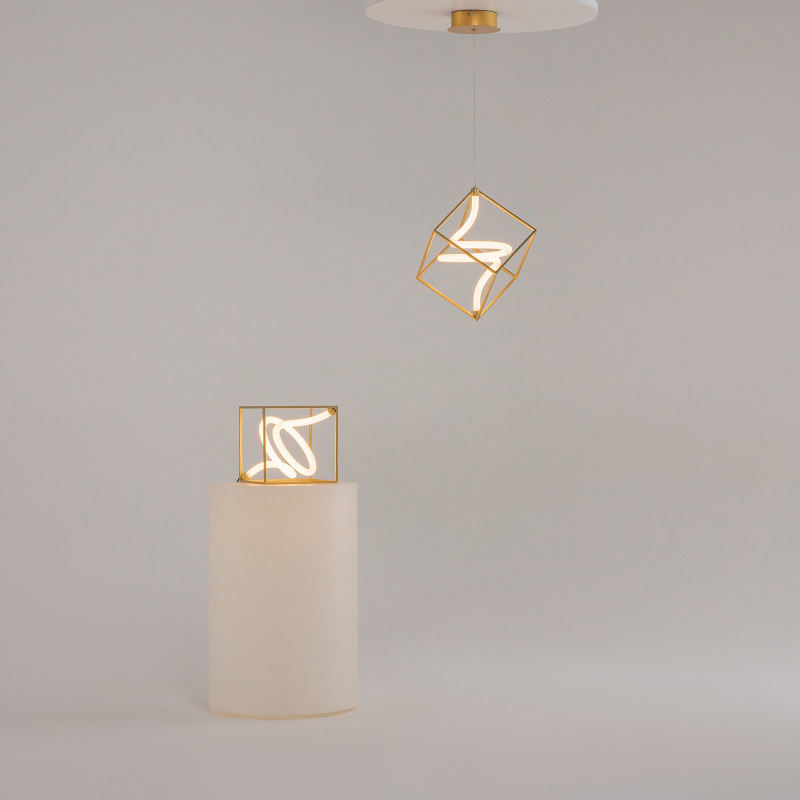 Подвесной светильник 36*36*336 см, LED, 3000К, Maytoni Membrane MOD345PL-L11BS3K латунный