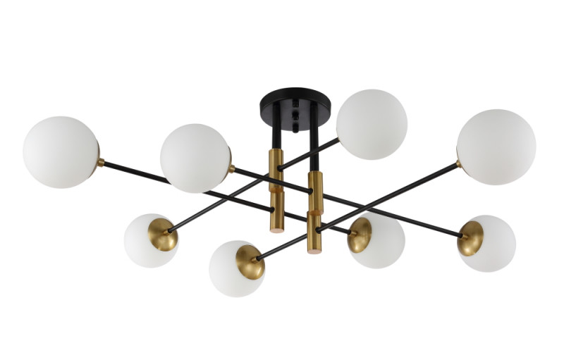 Светильник потолочный 100 см, Crystal Lux FIDEL PL8 BLACK Черный/Бронза