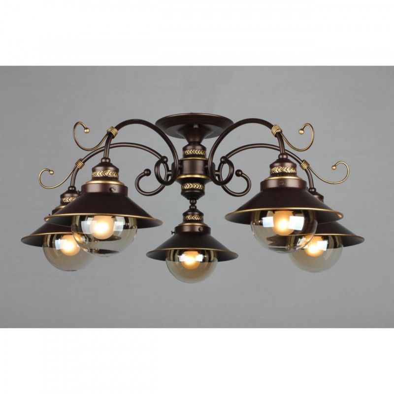 Люстра 75*75*35 см, 5*E27, 60W, Omnilux Omnilux 504 OML-50407-05, коричневый