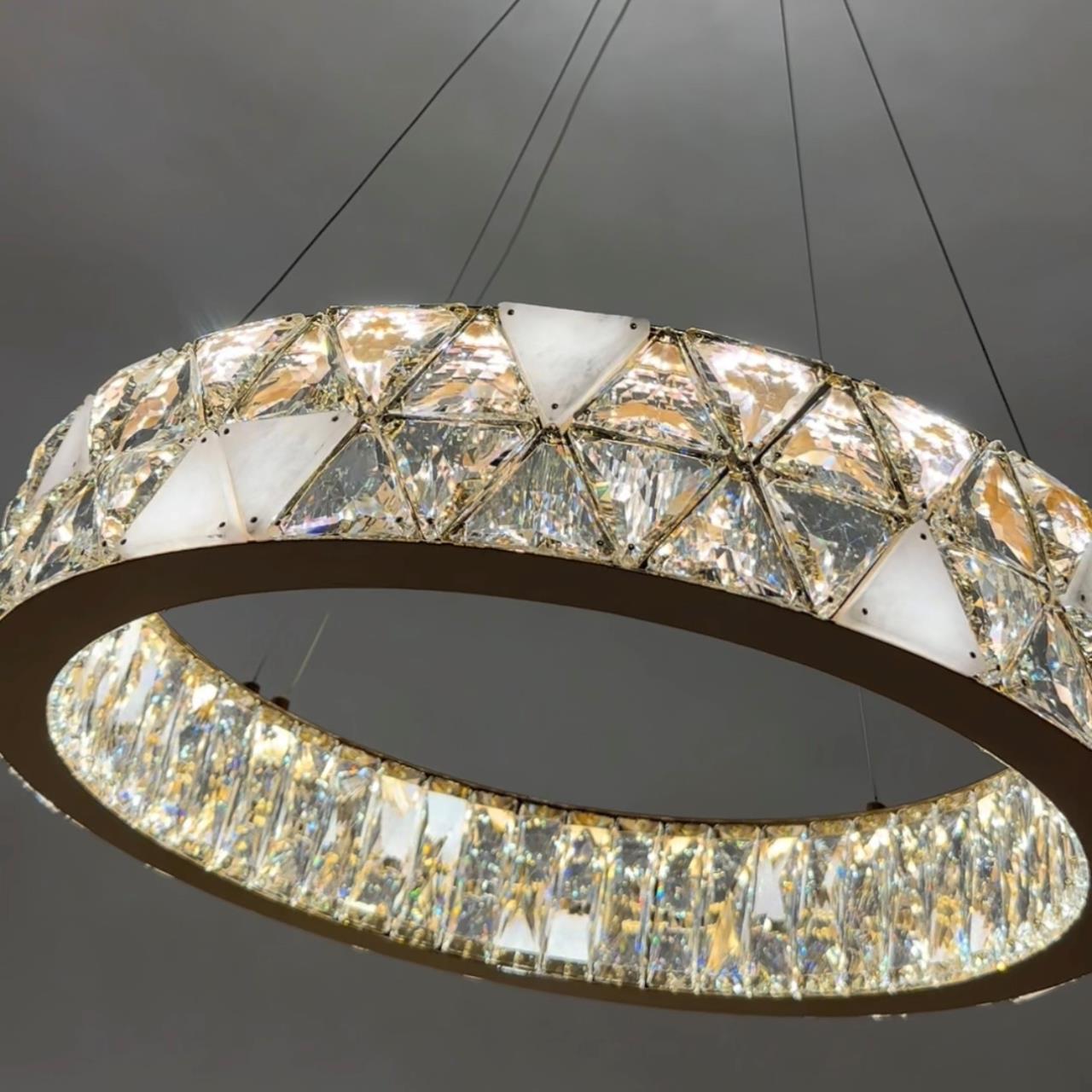 Подвесная люстра 60x50см, LED, 30Вт, 3000 / 6000K, Modelux ML.6982.600P GD Золото