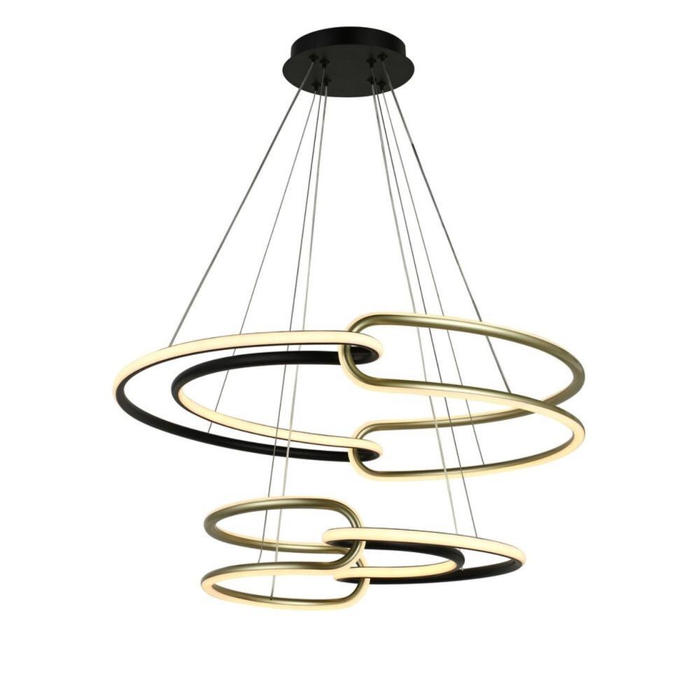 Люстра подвесная 60 см, 45W, 3000K, Aployt Barb APL.085.03.45, черный-золото