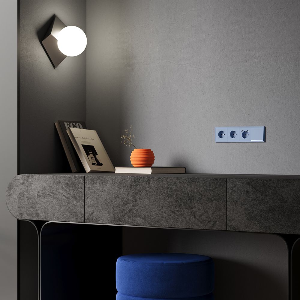 Клавиша для выключателя/переключателя одноклавишного с подсветкой, S70, деним Voltum VLS000215