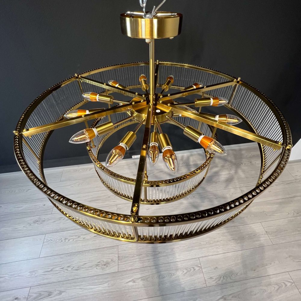 Люстра на штанге RH Marais Round Chandelier D120 120*120*30 см, 19*E14*40W, ImperiumLoft 40.2668, Латунь