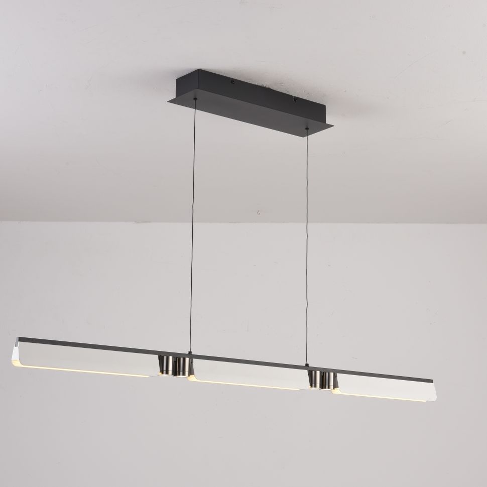 Подвесной светильник 120*2-150 см, LED*33W, 3000-6000K, iLedex Vision 9309D-1200-2 WH+BK, Белый/Черный