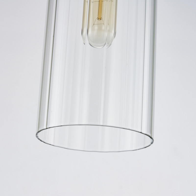 Подвес Favourite Radiales 3099-1P, D105*H645/1265, золота, плафон из прозрачного рельефного стекла, круглый декоративный элемент цвета золота