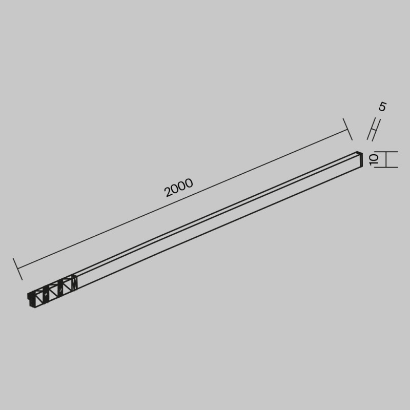 Трековый светильник 200*0,5*1 см, LED 16W 2700K Maytoni Technical Accessories for tracks Levity Flex TR186-1-16W2.7K-B черный