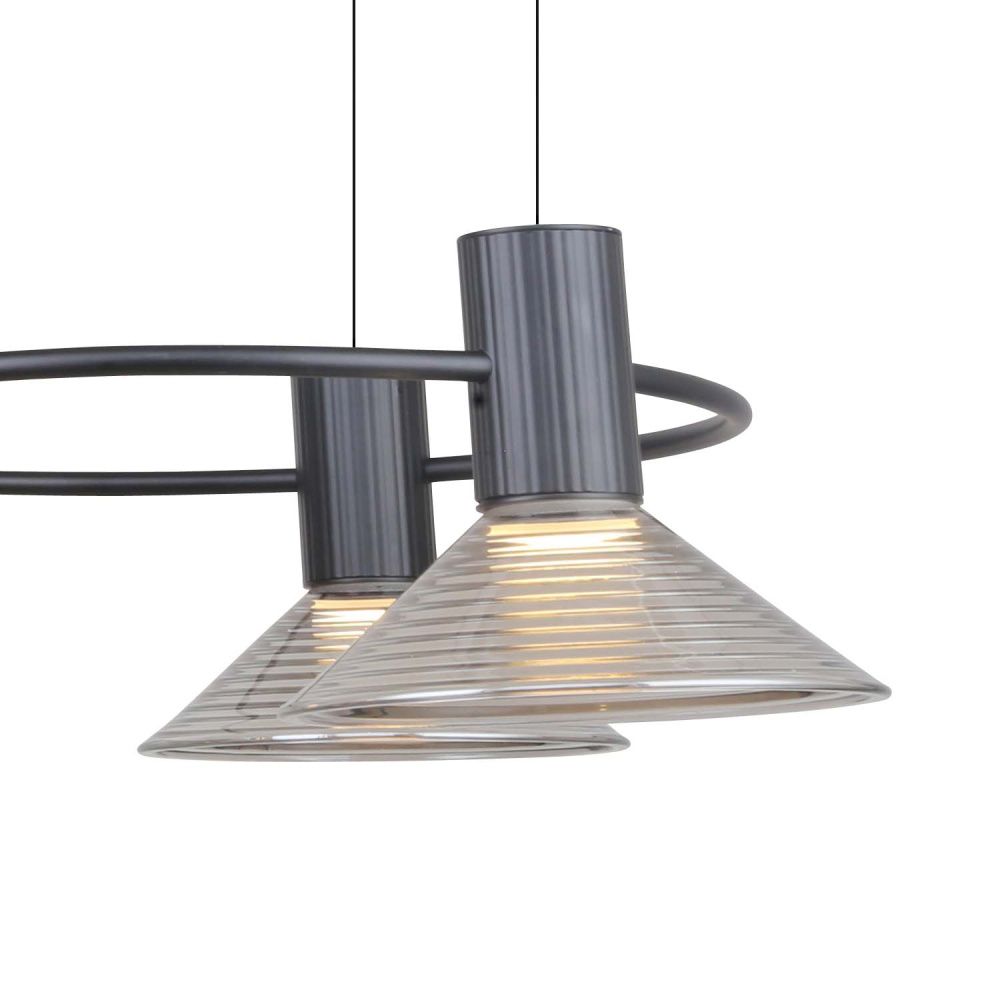 Подвесная люстра 50*50-130 см, 5*LED, 6W, 3000K, F-Promo Feris 4622-5P, черный матовый