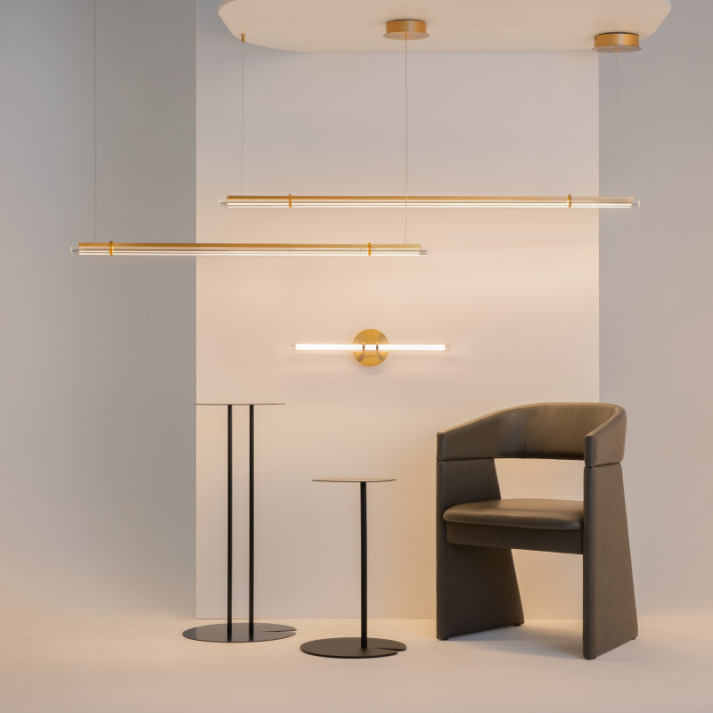 Бра 60*9*14 см, LED, 12W, 3000К, Maytoni Plume MOD340WL-L10BS3K латунный