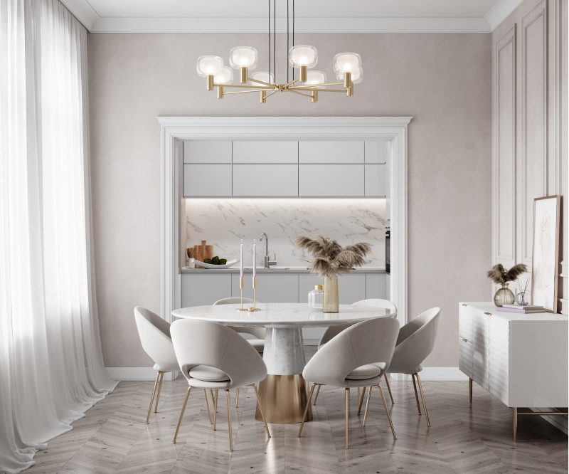 Светильник 112 см, Maytoni Vision MOD411PL-08G, золото