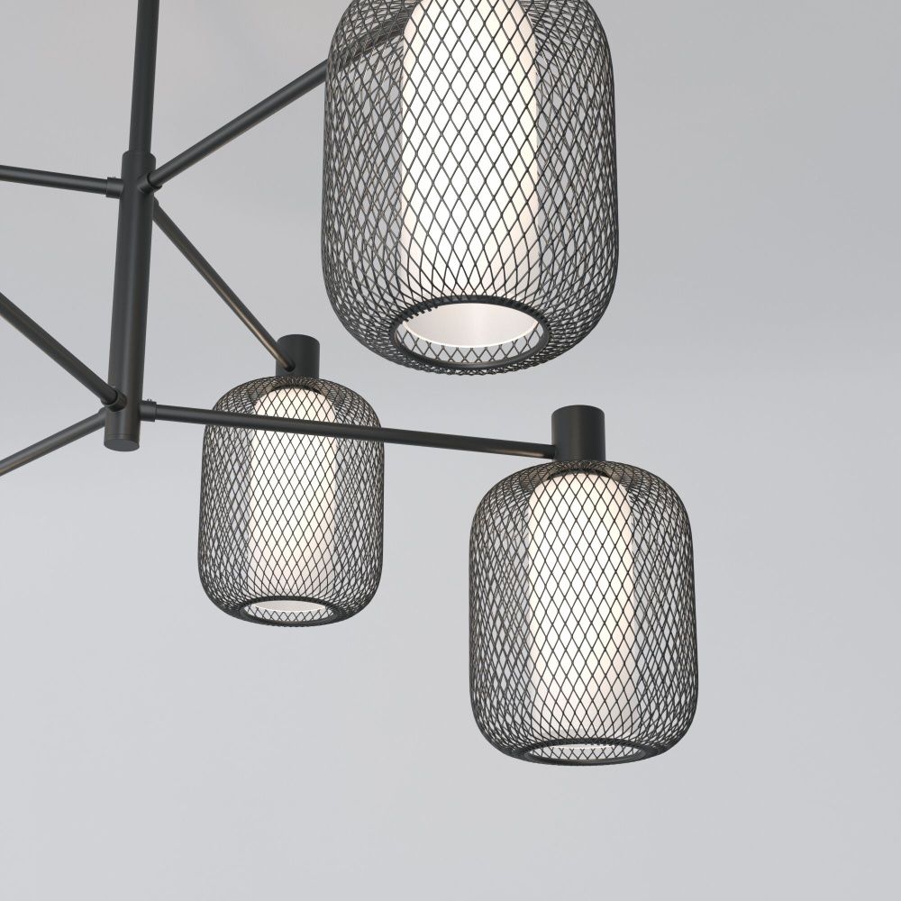 Светильник 78,5*78,5*60 см, 6*E14*60W, Eurosvet Voile 30191/6, черный, a069160