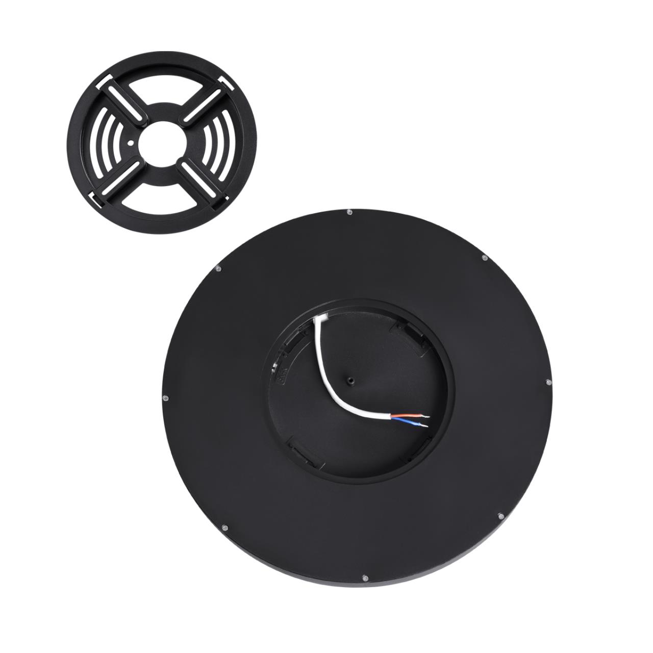Cветильник 30*2,5 см, LED 24W, 3000/4000 К, IP40, белый/черный, пластик Sonex Alfa Black, 7660/24L
