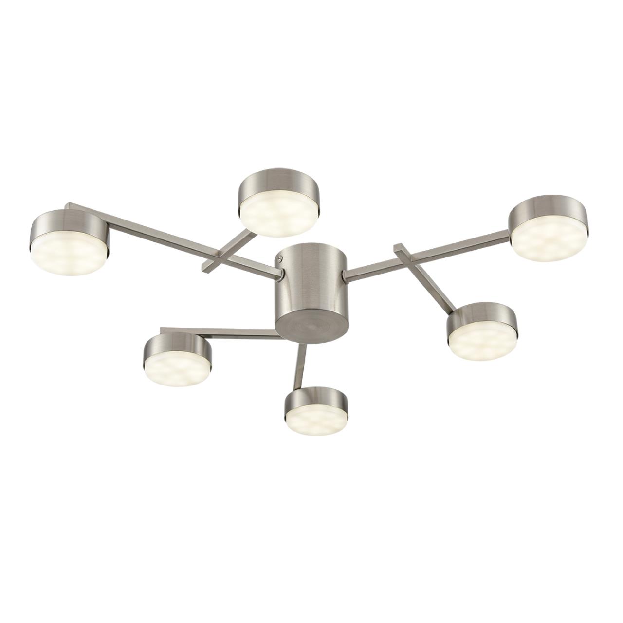 Люстра потолочная 63*8 см, 6*GX53 Lumion Dabra 8115/6C никель