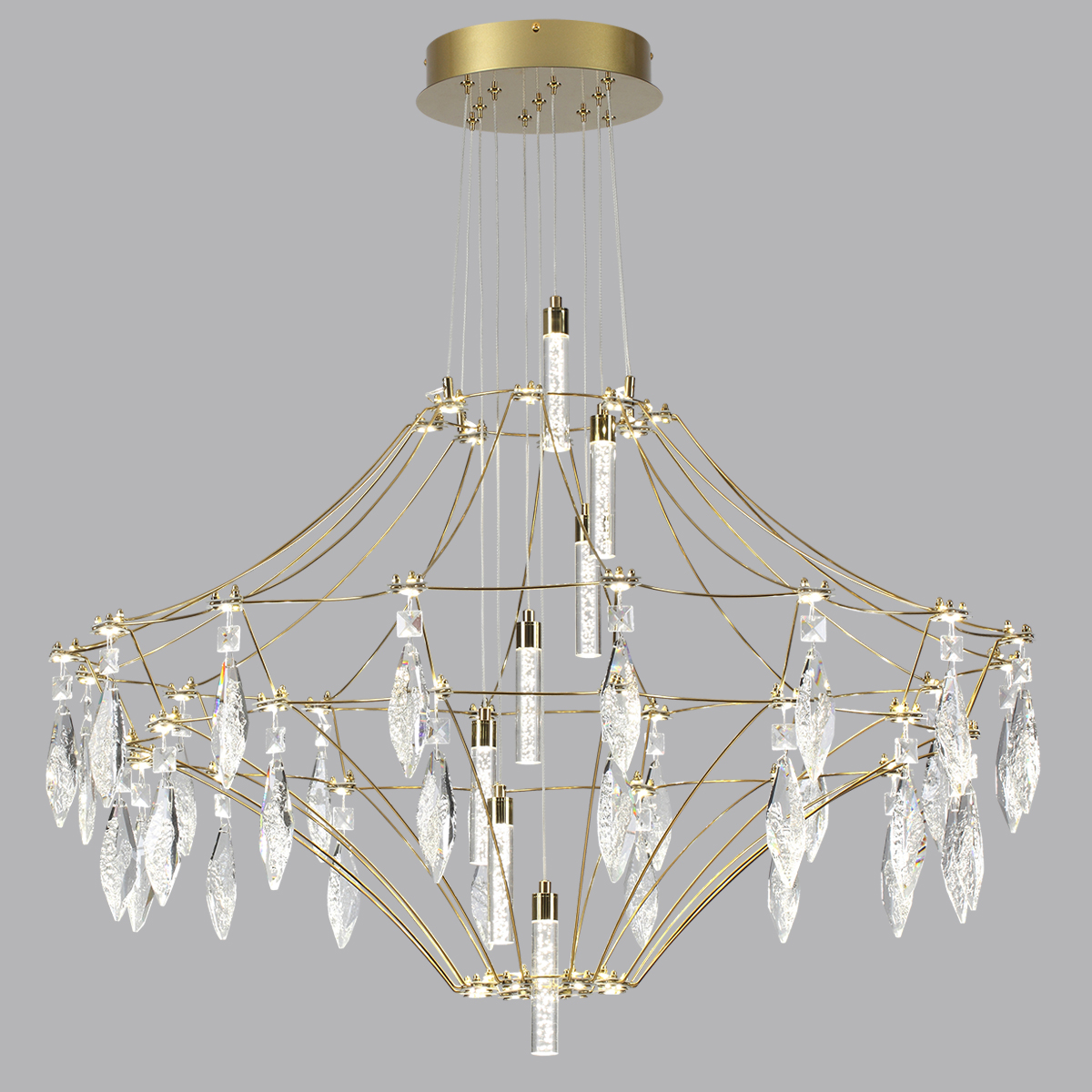 Потолочный светильник 103*LED*51W, 4000К, 4590lm Odeon Light Flamenco 7000/51CL, золото
