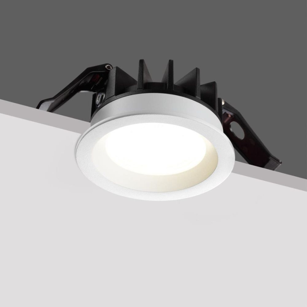 Встраиваемый светильник с переключателем цветовой температуры и угла рассеивания 8.5 см, 10W, 2700-4000K, Novotech Wir Fluo 359842, белый