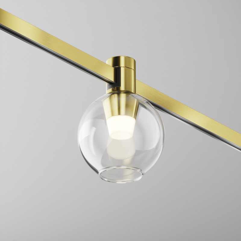 Трековый магнитный светодиодный светильник 9 см, 3W, 3000K, Maytoni Flarity Bubble TR148-1-3W3K-BS, латунь