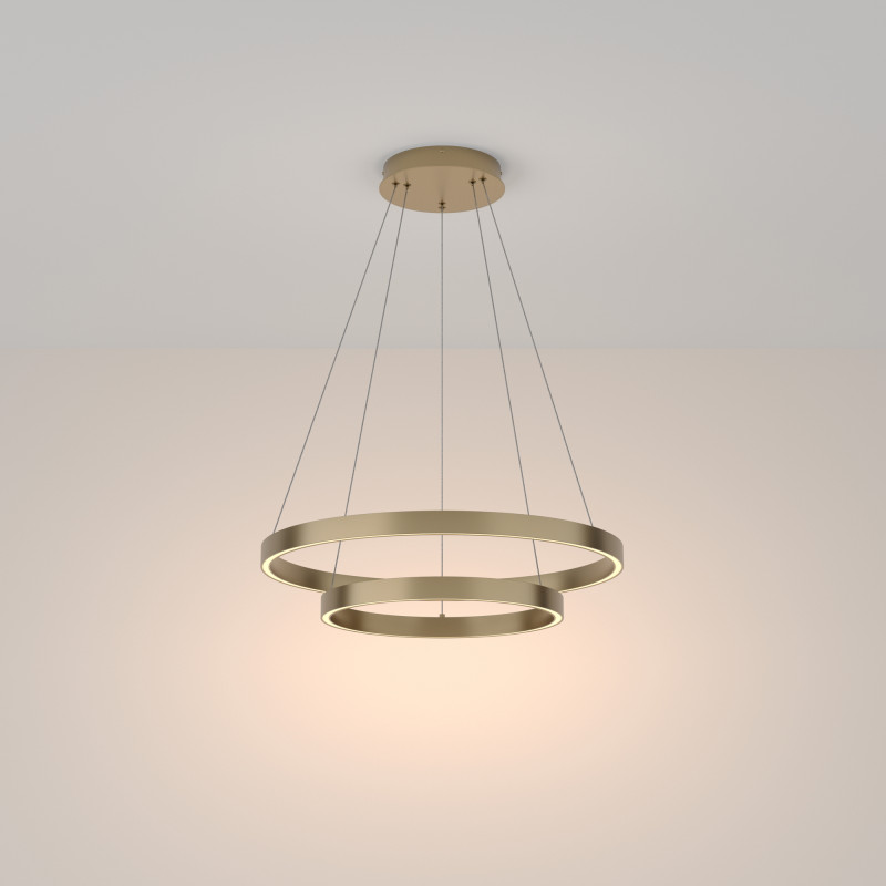 Подвесная люстра 60*60*134 см, LED, 56W, 2600К-3500К, Maytoni Rim MOD058PL-L55BSK латунный