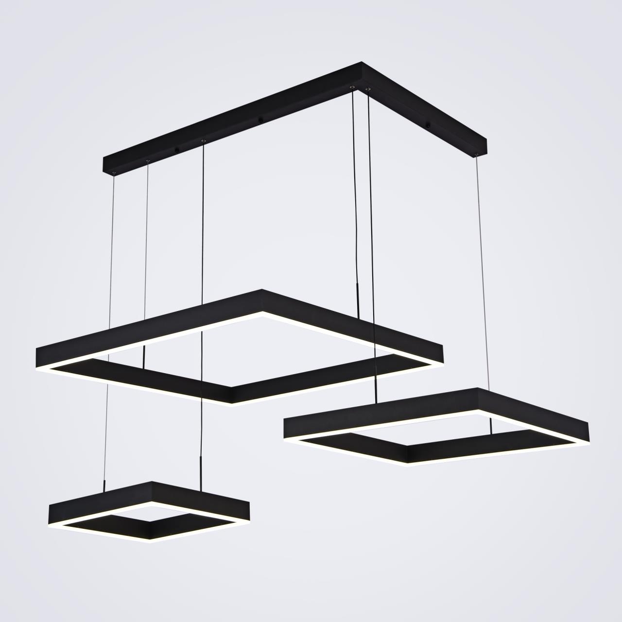 Подвесной светильник 105*150*142 см, LED 172W, 3000 / 6000K, Черный LED4U L91070-800-600-400