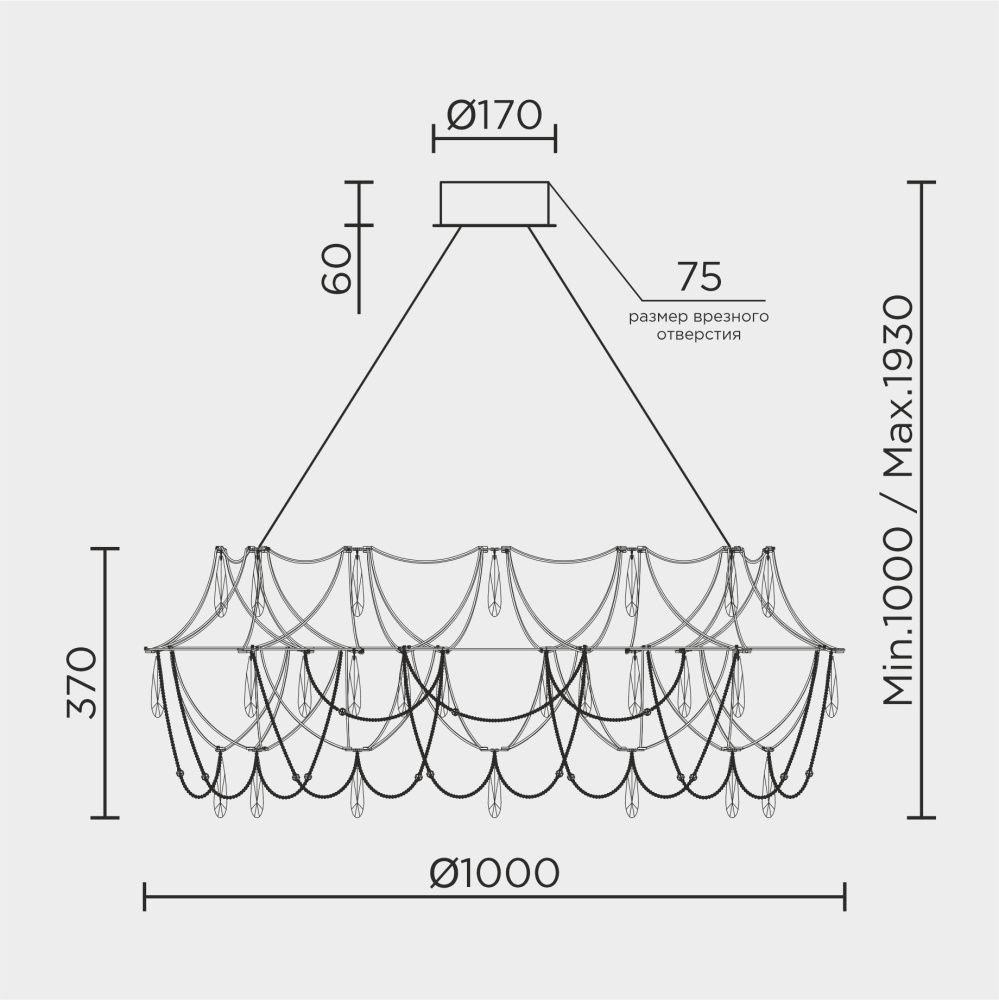 Подвесная люстра MODELUX premium ML.5603.1000P BS