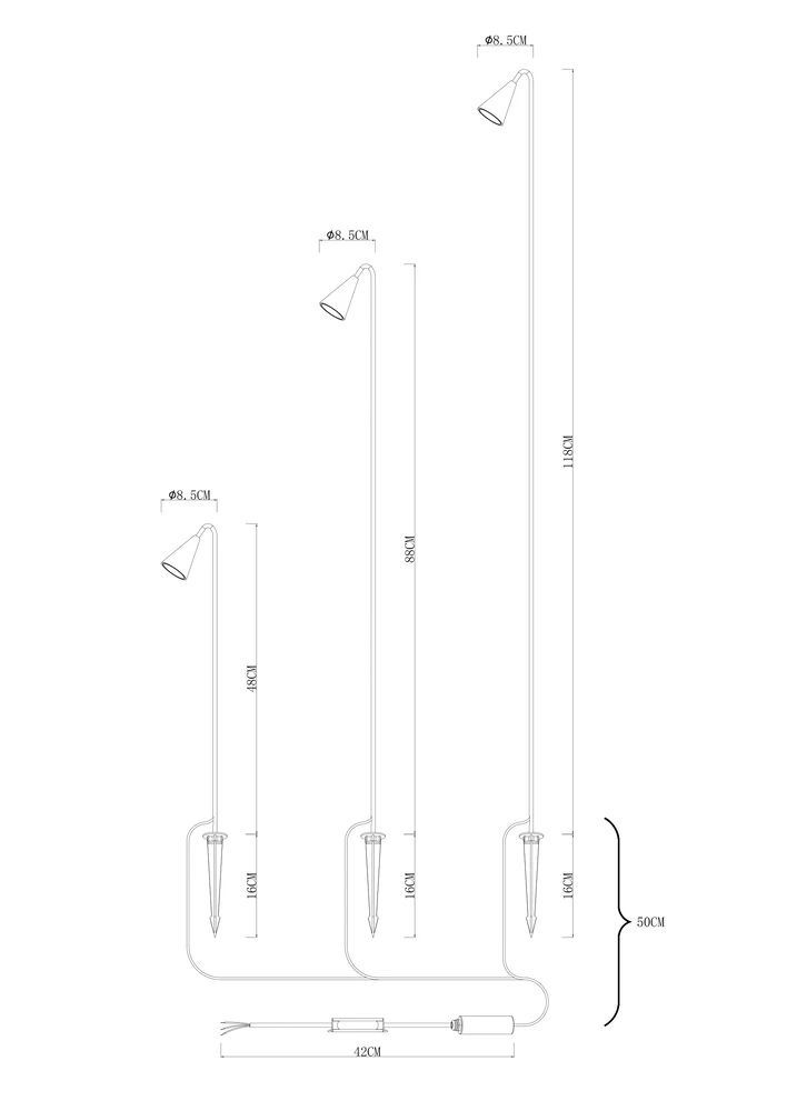 Грунтовый светильник 9W, 3000K, Arte Lamp MULIPHEIN A1084PA-3BK, черный