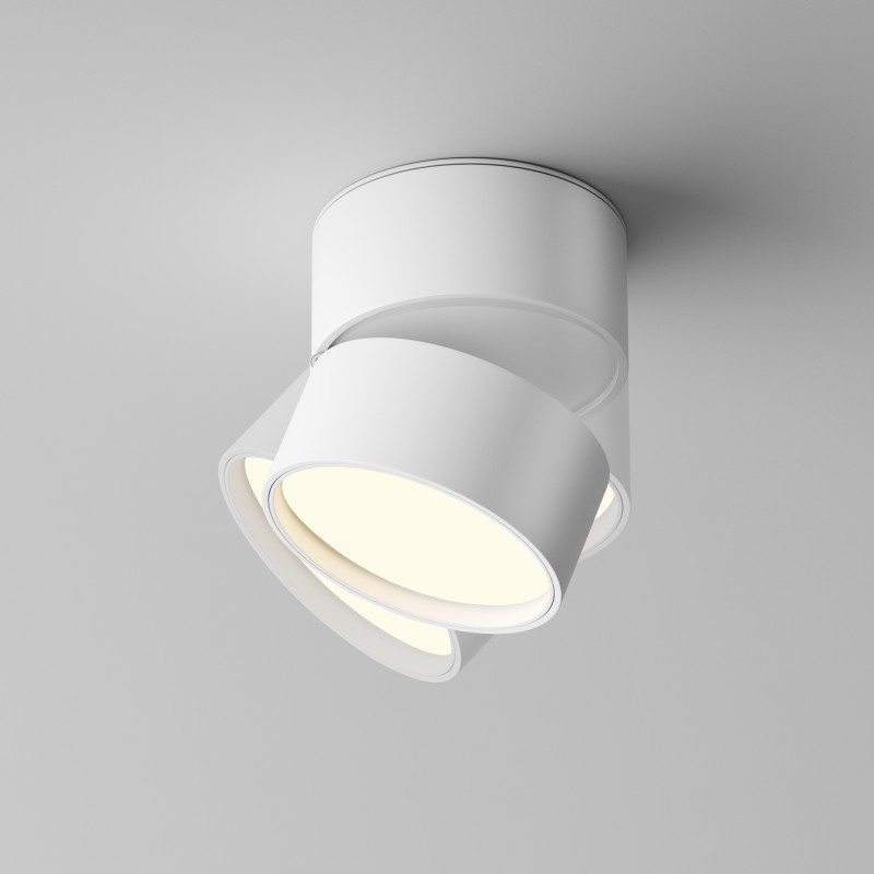 Накладной светильник 8,5*8,5*8 см, LED, 12W, 3000К, Maytoni Technical ONDA C024CL-12W3K-W-1 белый
