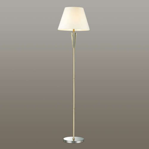 Торшер Lumion Loraine 3733/1F Хром/белый, диаметр 38 см
