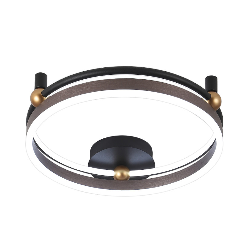 Светильник потолочный 47*10 см, LED*48W 3000-6300K Черный/Кофейный/Золото Crystal Lux FERNANDO PL48W LED COFFEE/BLACK