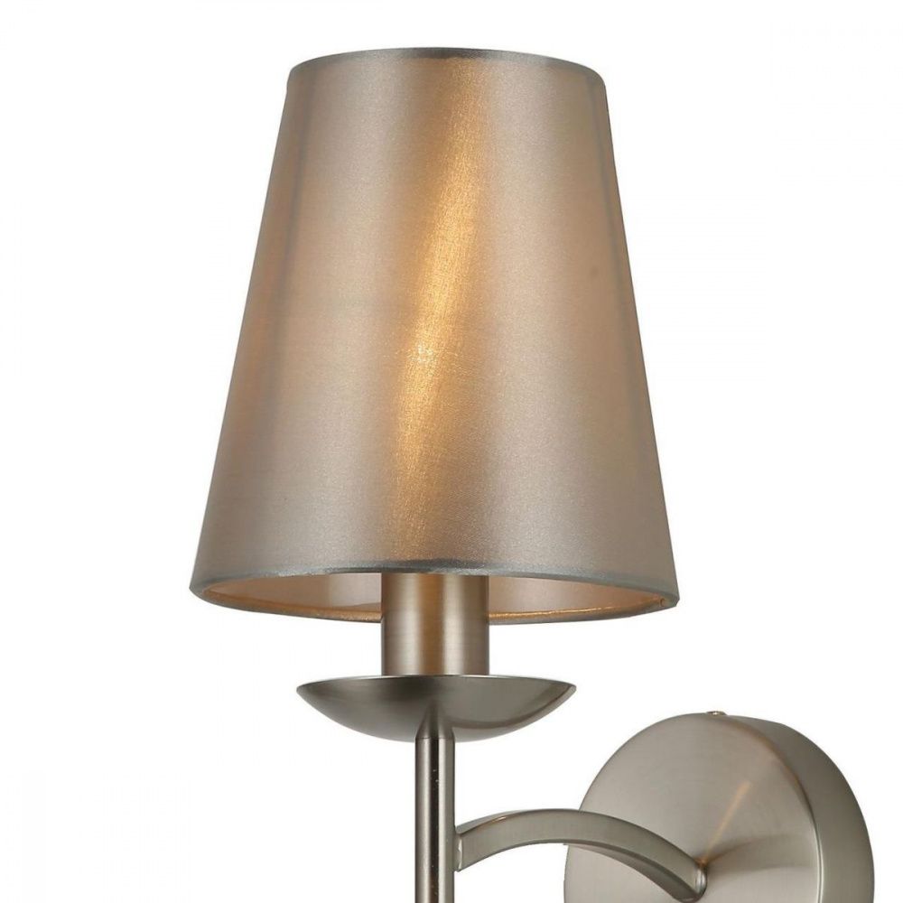 Бра F-Promo Velum 2906-1W, D210*W140*H290, никеля, плафон из серой атласной ткани