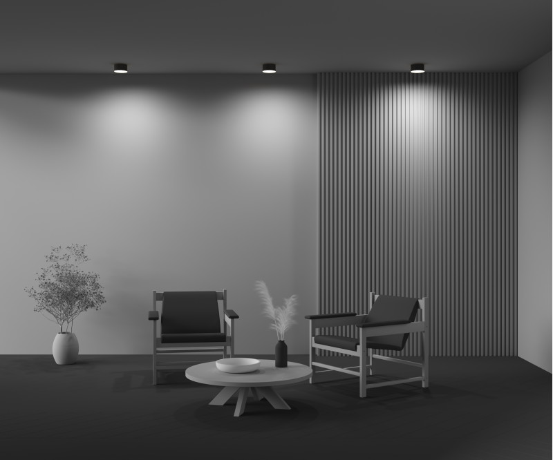 Накладной светильник 12*12*6 см,  LED, 12W, 3000К, Maytoni Technical Zon C032CL-12W2.7K-RD-B черный